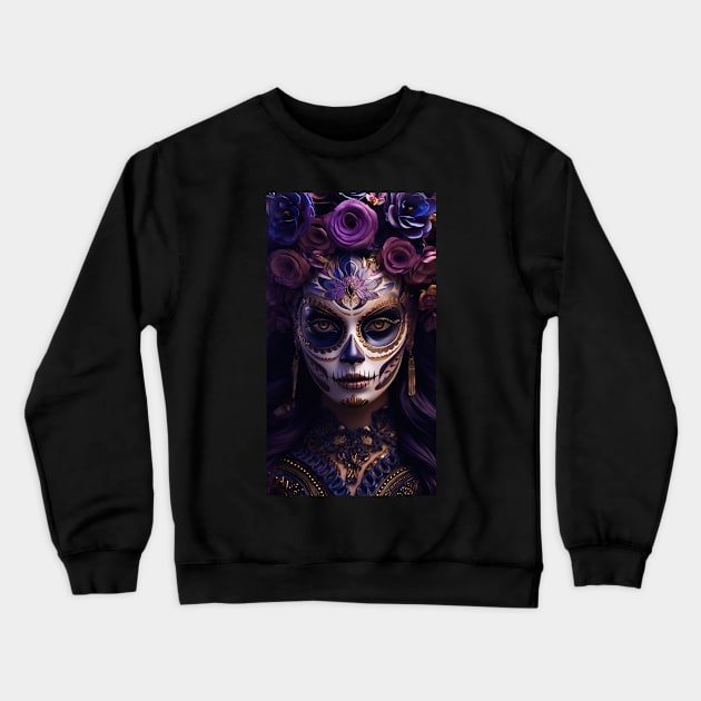 Close Up Face Image of beautiful women as a LaCatrina Crewneck Sweatshirt by Maverick Media